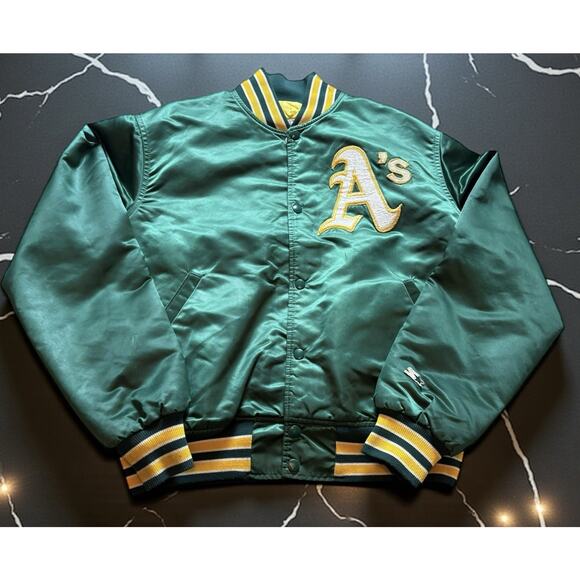 Vintage 1990’s Oakland Athletics A’s Starter Satin Jacket Men’s Large - Picture 1 of 6